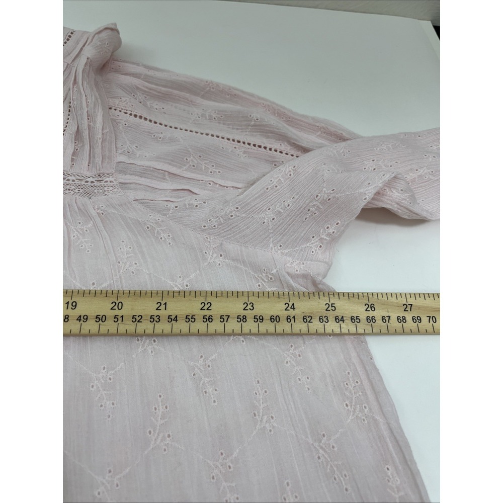Sundance Warm Breeze Tunic Top Pink Size L NEW 100% Cotton Tiered Eyelet - Picture 5 of 8